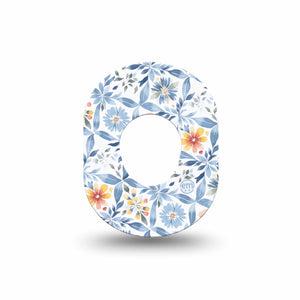 ExpressionMed Blue and Yellow Tile Dexcom G7 Mini Tape, Dexcom Stelo Glucose Biosensor System, Single Tape Beautiful Blue Tile Pattern, Adhesive Tape CGM Design