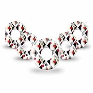 ExpressionMed Playing Cards Dexcom G7 Mini Tape, Dexcom Stelo Glucose Biosensor System, 5-Pack Tape Classic French Playing Cards, Patch Continuous Glucose Monitor Design