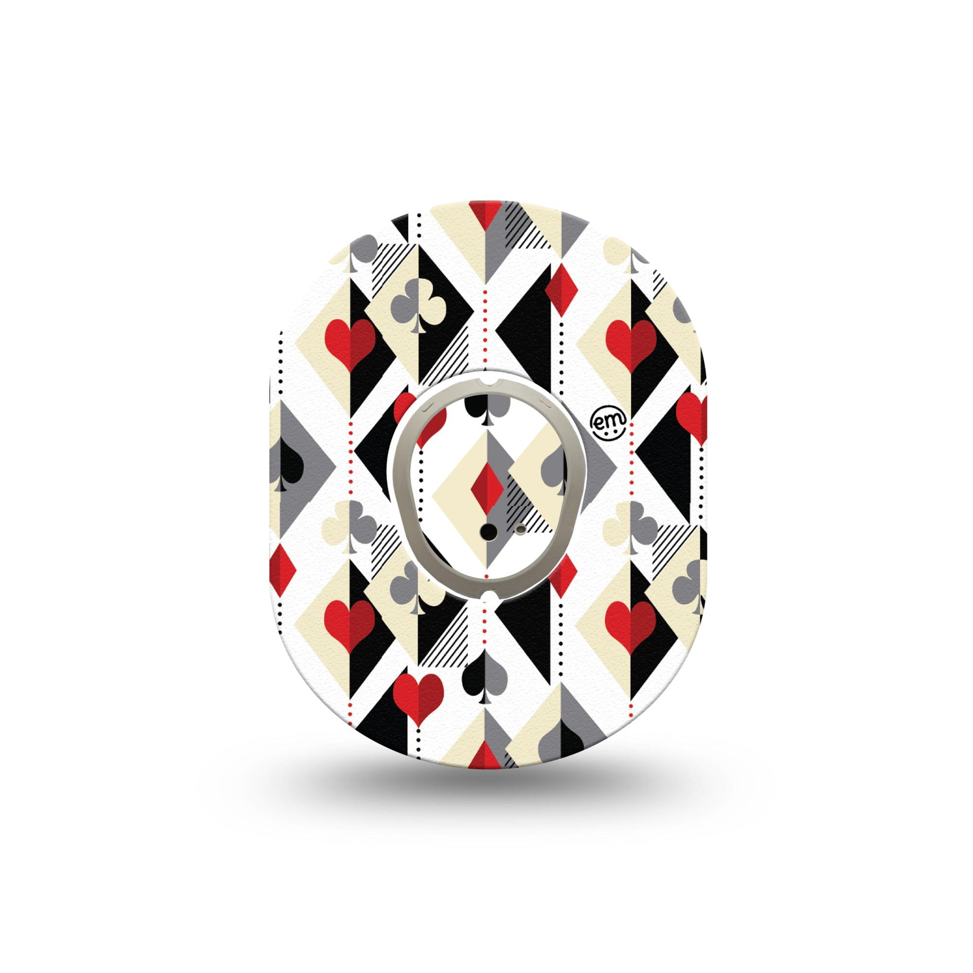 ExpressionMed Playing Cards Dexcom G7 Mini Tape, Dexcom Stelo Glucose Biosensor System, Single Tape and Single Sticker Classic French Playing Cards, Patch Continuous Glucose Monitor Design