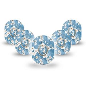 ExpressionMed Cherry Blossom Dexcom G7 Mini Tape, Dexcom Stelo Glucose Biosensor System, 5-Pack Tape and 5-Pack Sticker Sweet Cherry Blossom Tree, Patch Continuous Glucose Monitor Design