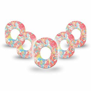 ExpressionMed Faded Summer Dexcom G7 Mini Tape, Dexcom Stelo Glucose Biosensor System, 5-Pack Tape Vintage Inspired Design, Patch Continuous Glucose Monitor Design