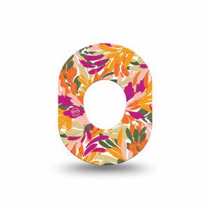 ExpressionMed Retro Brush Stroke Dexcom G7 Mini Tape, Dexcom Stelo Glucose Biosensor System, Single Tape Plant-Like Brush Painted Print, Patch Continuous Glucose Monitor Design