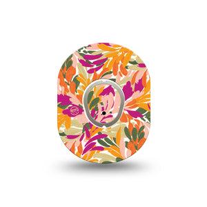 ExpressionMed Retro Brush Stroke Dexcom G7 Mini Tape, Dexcom Stelo Glucose Biosensor System, Single Tape and Single Sticker Vivid-Toned Painted Stroke, Patch Continuous Glucose Monitor Design