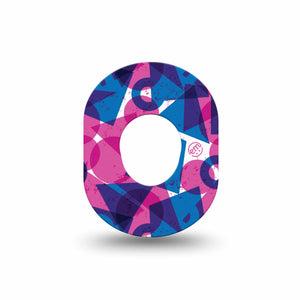 ExpressionMed Violet Vortex Dexcom G7 Mini Tape, Dexcom Stelo Glucose Biosensor System, Single Tape Pink And Blue Mix, Patch Continuous Glucose Monitor Design