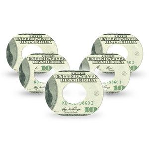 ExpressionMed Feeling $100 Dexcom G7 Mini Tape, Dexcom Stelo Glucose Biosensor System, 5-Pack Tape 100 Dollar Currency, Patch Continuous Glucose Monitor Design
