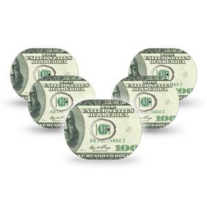 ExpressionMed Feeling $100 Dexcom G7 Mini Tape, Dexcom Stelo Glucose Biosensor System, 5-Pack Tape and 5-Pack Sticker Summer Fun Confetti, Patch Continuous Glucose Monitor Design