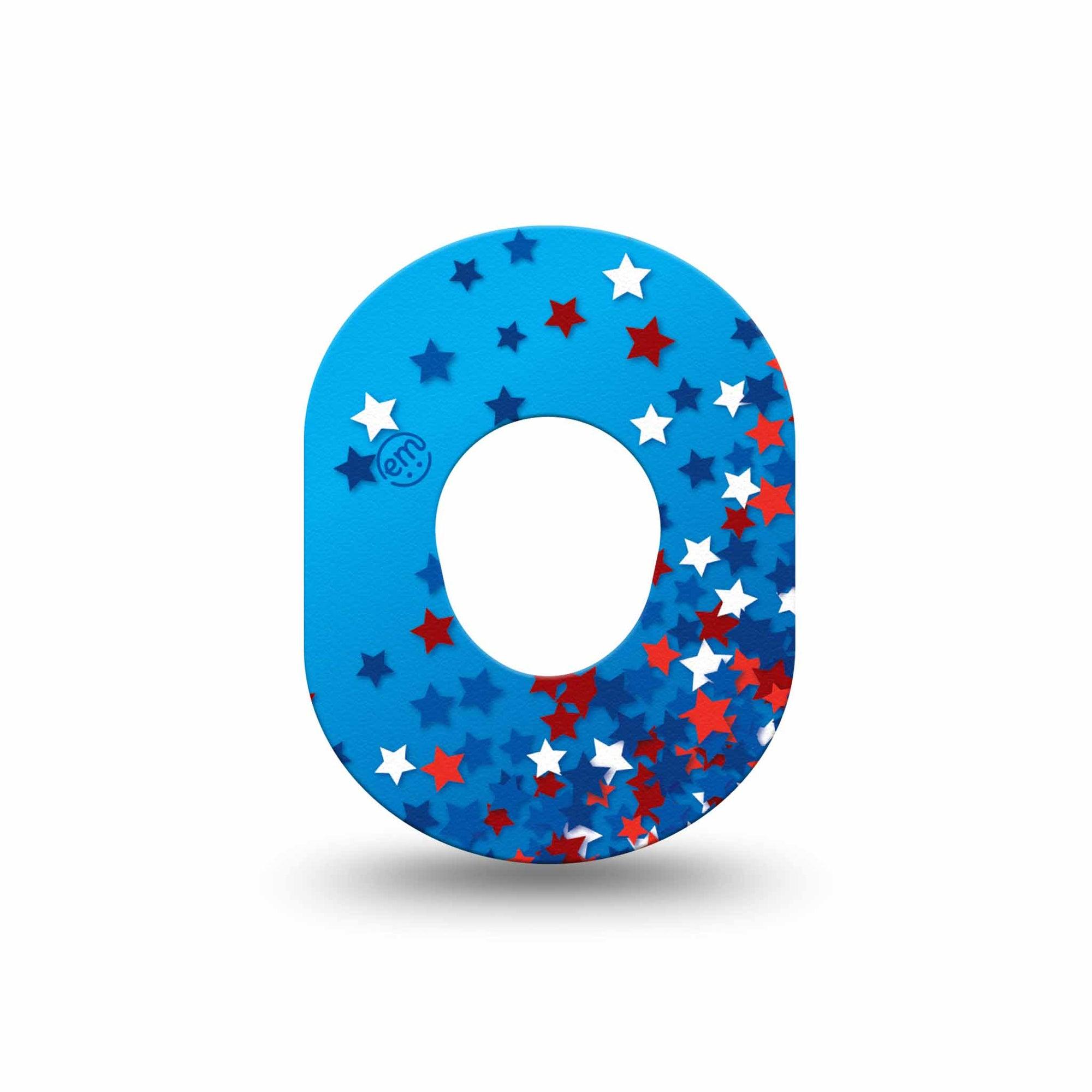 ExpressionMed Confetti Stars Dexcom G7 Mini Tape, Dexcom Stelo Glucose Biosensor System, Single Tape Summer Fun Confetti, Patch Continuous Glucose Monitor Design