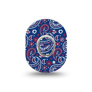 ExpressionMed Independence Paisley Dexcom G7 Mini Tape, Dexcom Stelo Glucose Biosensor System, Single Tape and Single Sticker Summer Ornamental Print, Patch Continuous Glucose Monitor Design