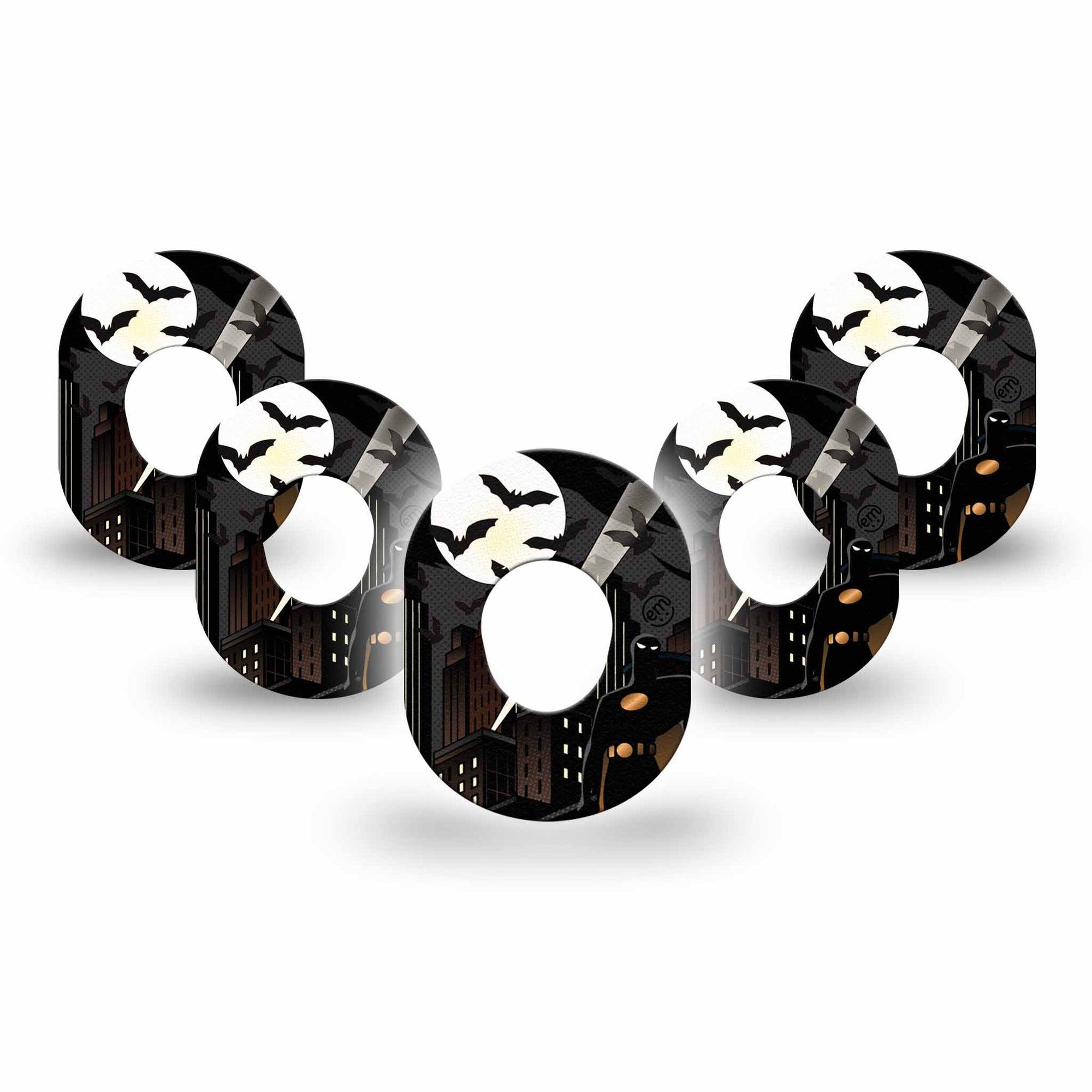 ExpressionMed Bat Man Dexcom G7 Mini Tape, Dexcom Stelo Glucose Biosensor System, 5-Pack Tape Batman Vengeance, Patch Continuous Glucose Monitor Design