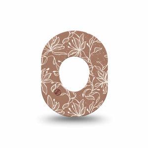 ExpressionMed Mocha Mousse Lace Dexcom G7 Mini Tape, Dexcom Stelo Glucose Biosensor System, Single Tape Pantone-Inspired Florals, Patch Continuous Glucose Monitor Design