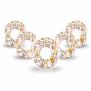 ExpressionMed Squiggles Dexcom G7 Mini Tape, Dexcom Stelo Glucose Biosensor System, 5-Pack Tape Eye-Catching Shapes, Patch Continuous Glucose Monitor Design