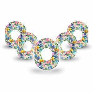 ExpressionMed Summer Fling Dexcom G7 Mini Tape, Dexcom Stelo Glucose Biosensor System, 5-Pack Tape Summer Artful Garden, Patch Continuous Glucose Monitor Design