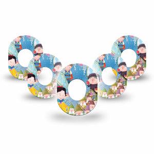 ExpressionMed Snow White Dexcom G7 Mini Tape, Dexcom Stelo Glucose Biosensor System, 5-Pack Tape Snow White Characters, Patch Continuous Glucose Monitor Design