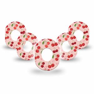 ExpressionMed Cherries Dexcom G7 Mini Tape, Dexcom Stelo Glucose Biosensor System, 5-Pack Tape Red Fruit, Patch Continuous Glucose Monitor Design