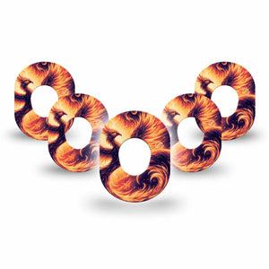 ExpressionMed Rising Phoenix Dexcom G7 Mini Tape, Dexcom Stelo Glucose Biosensor System, 5-Pack Tape Life Death Symbolism, Patch Continuous Glucose Monitor Design