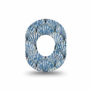 ExpressionMed Seashells Dexcom G7 Mini Tape, Dexcom Stelo Glucose Biosensor System, Single Tape Summer Blue Sea Life, Patch Continuous Glucose Monitor Design