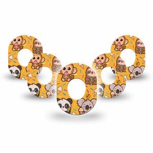 ExpressionMed Ice Cream Buddies Dexcom G7 Mini Tape, Dexcom Stelo Glucose Biosensor System, 5-Pack Tape Sweets Animals, Patch Continuous Glucose Monitor Design