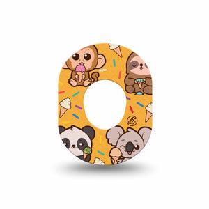 ExpressionMed Ice Cream Buddies Dexcom G7 Mini Tape, Dexcom Stelo Glucose Biosensor System, Single Tape Adorable Ice Cream Pals, Patch Continuous Glucose Monitor Design