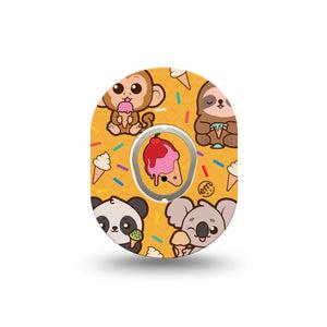 ExpressionMed Ice Cream Buddies Dexcom G7 Mini Tape, Dexcom Stelo Glucose Biosensor System, Single Tape Adorable Ice Cream Pals, Patch Continuous Glucose Monitor Design