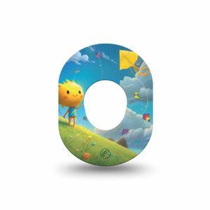 ExpressionMed Summer Kite Dexcom G7 Mini Tape, Dexcom Stelo Glucose Biosensor System, Single Tape Happy Sun Kite, Patch Continuous Glucose Monitor Design
