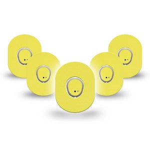 ExpressionMed Butter Yellow Dexcom G7 Mini Tape, Dexcom Stelo Glucose Biosensor System, 5-Pack Tape and 5-Pack Sticker Pantone Color, Patch Continuous Glucose Monitor Design