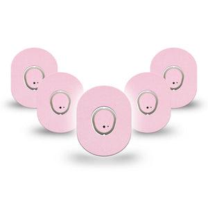 ExpressionMed Baby Pink Dexcom G7 Mini Tape, Dexcom Stelo Glucose Biosensor System, 5-Pack Tape and 5-Pack Sticker Solid Baby Pink, Patch Continuous Glucose Monitor Design