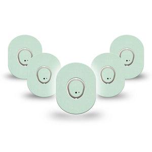 ExpressionMed Mint Green Dexcom G7 Mini Tape, Dexcom Stelo Glucose Biosensor System, 5-Pack Tape and 5-Pack Sticker Solid Color, Patch Continuous Glucose Monitor Design