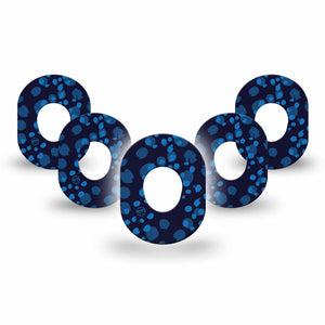 ExpressionMed Blue Drops Dexcom G7 Mini Tape, Dexcom Stelo Glucose Biosensor System, 5-Pack Tape Deep Blue Light Blue Mix, Patch Continuous Glucose Monitor Design