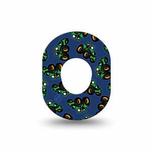 ExpressionMed Tractors Dexcom G7 Mini Tape, Dexcom Stelo Glucose Biosensor System, Single Tape Green Tractors, Patch Continuous Glucose Monitor Design