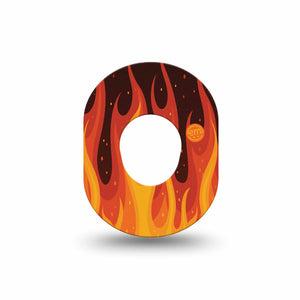 ExpressionMed Roarin' Flame Dexcom G7 Mini Tape, Dexcom Stelo Glucose Biosensor System, Single Tape, Blazing Hot Themed, CGM Patch Design