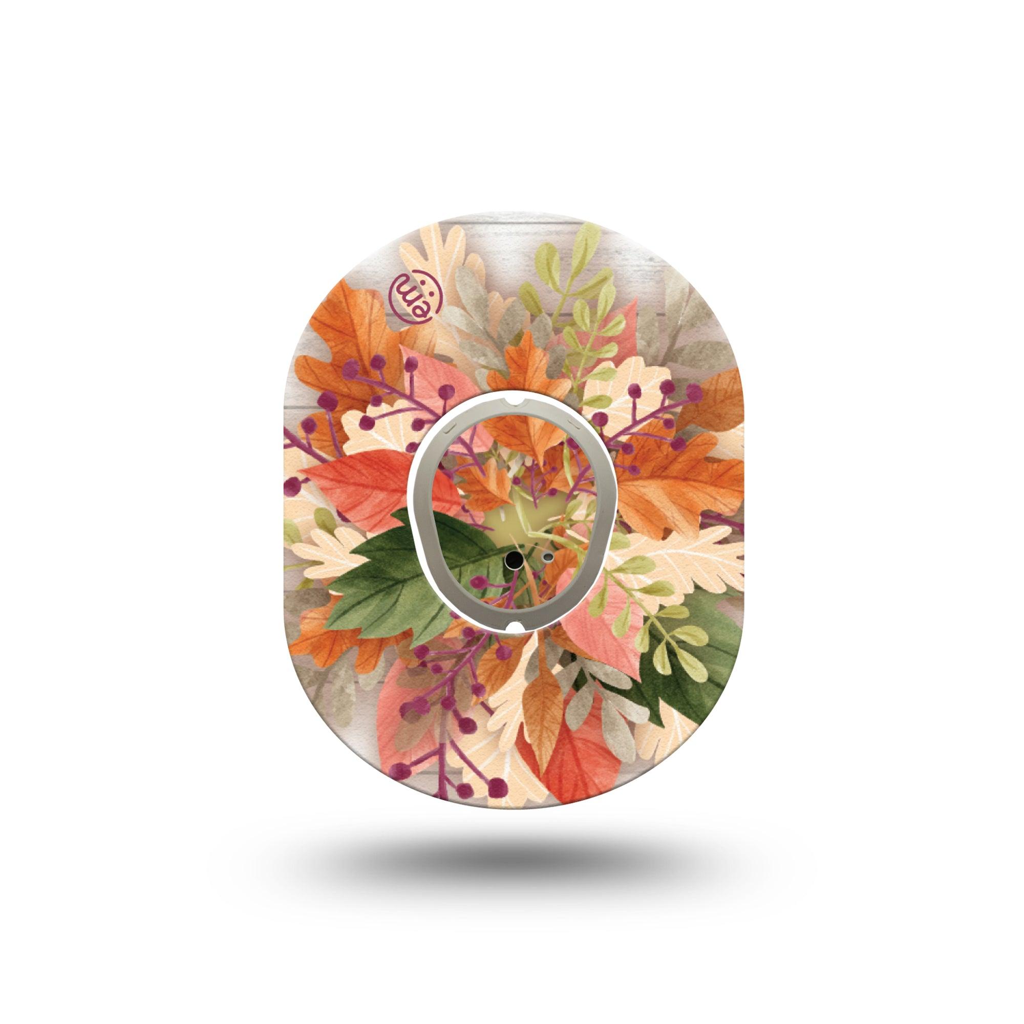ExpressionMed Autumn Leaves Dexcom G7 Mini Tape, Dexcom Stelo Glucose Biosensor System, Single Tape and Single Sticker, Season Leaves, Patch Continuous Glucose Monitor Design