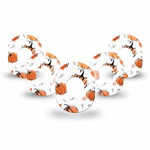 ExpressionMed Pumpkins Dexcom G7 Mini Tape, Dexcom Stelo Glucose Biosensor System, 5-Pack Tape, Halloween Squash, CGM Fixing Ring Patch Design, Dexcom Stelo Glucose Biosensor System