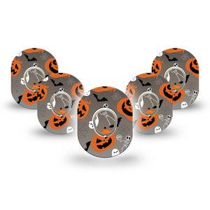 ExpressionMed Halloweeny Dexcom G7 Mini Tape, Dexcom Stelo Glucose Biosensor System, 5-Pack Tape and 5-Pack Sticker, Halloween Ornaments, Patch Continuous Glucose Monitor Design