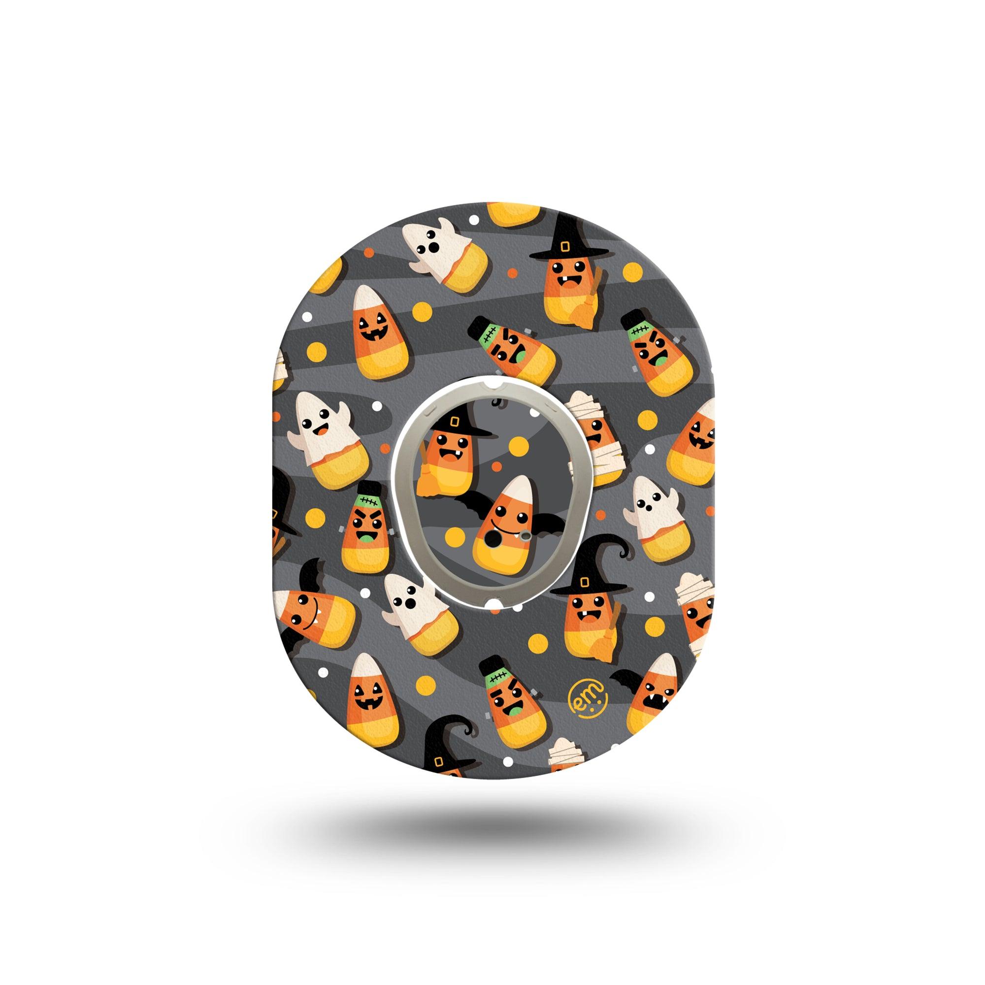 ExpressionMed Candy Corn Dexcom G7 Mini Tape, Dexcom Stelo Glucose Biosensor System, Single Tape and Single Sticker, Sweet Candies, Patch Continuous Glucose Monitor Design