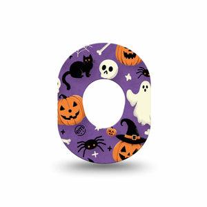 ExpressionMed Happy Halloween Dexcom G7 Mini Tape, Dexcom Stelo Glucose Biosensor System, Single Fun Spooky Halloween Designs Patch Continuous Glucose Monitor Design