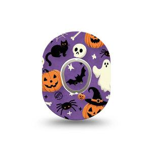 ExpressionMed Happy Halloween Dexcom G7 Mini Tape, Dexcom Stelo Glucose Biosensor System, Single Tape and Single Sticker Halloween Concept Decorations Patch Continuous Glucose Monitor Design