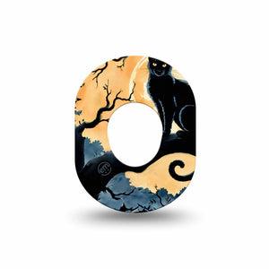 ExpressionMed Spooky Black Cat Dexcom G7 Mini Tape, Dexcom Stelo Glucose Biosensor System, Single Tape Night Sky Black Cat, Patch Continuous Glucose Monitor Design