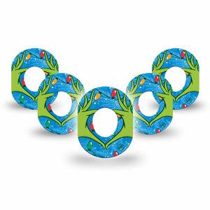 ExpressionMed Holiday Heart Hands Dexcom G7 Mini Tape, Dexcom Stelo Glucose Biosensor System, 5-Pack Tape, Grumpy Heart Sign, CGM Adhesive Patch Design, Dexcom Stelo Glucose Biosensor System