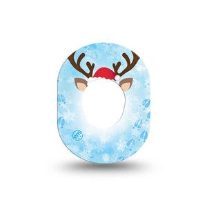 ExpressionMed Flurry the Reindeer Dexcom G7 Mini Tape Reindeer Footprints, CGM Fixing Ring Design, Dexcom Stelo Glucose Biosensor System