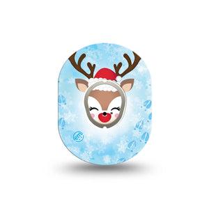 ExpressionMed Flurry the Reindeer Dexcom G7 Mini Tape Reindeer Footprints, CGM Fixing Ring Design, Dexcom Stelo Glucose Biosensor System with center sticker