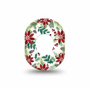 ExpressionMed Christmas Wreath Dexcom G7 and Stelo Mini Tape, Dexcom Stelo Glucose Biosensor System, Single Tape, Patch Continuous Glucose Monitor Design