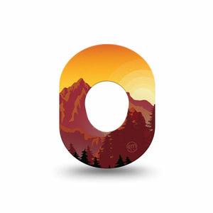 ExpressionMed Sunset Mountain Dexcom G7 Mini Tape, Dexcom Stelo Glucose Biosensor System, Single Tape Nature Scenery, CGM Plaster Patch Design, Dexcom Stelo Glucose Biosensor System