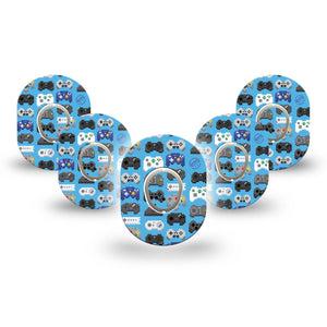 ExpressionMed Gamer Dexcom G7 Mini Tape, Dexcom Stelo Glucose Biosensor System, 5-Pack Tape and 5-Pack Sticker Hardcore Gamer, Patch Continuous Glucose Monitor Design