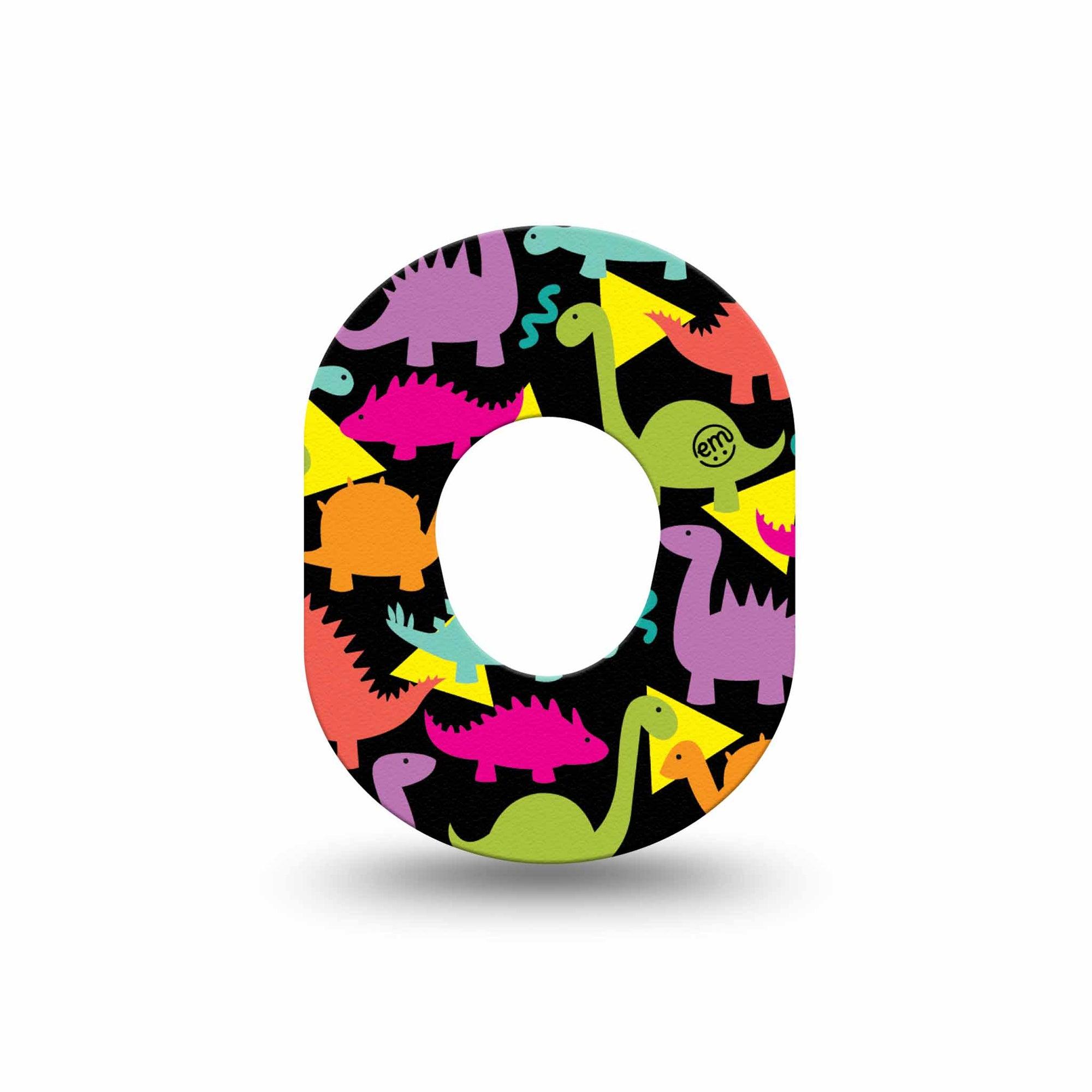 ExpressionMed Delightful Dinos Dexcom G7 Mini Tape, Dexcom Stelo Glucose Biosensor System, Single Tape, Colorful Dinosaurs, CGM Overlay Patch Design, Dexcom Stelo Glucose Biosensor System