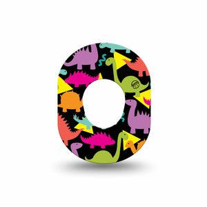 ExpressionMed Delightful Dinos Dexcom G7 Mini Tape, Dexcom Stelo Glucose Biosensor System, Single Tape, Colorful Dinosaurs, CGM Overlay Patch Design, Dexcom Stelo Glucose Biosensor System