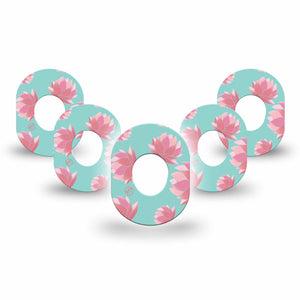 ExpressionMed Meditation Lotus Dexcom G7 Mini Tape 5-Pack Calming Florals, CGM Overlay Patch Design, Dexcom Stelo Glucose Biosensor System