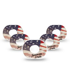 ExpressionMed American Pride Dexcom G7 Mini Tape, Dexcom Stelo Glucose Biosensor System, 5-Pack Tape, National Pride, CGM Plaster Patch Design, Dexcom Stelo Glucose Biosensor System