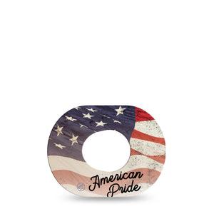ExpressionMed American Pride Dexcom G7 Mini Tape, Dexcom Stelo Glucose Biosensor System, Single Tape, National Flag, CGM Overlay Patch Design, Dexcom Stelo Glucose Biosensor System
