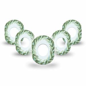 ExpressionMed Mint Dexcom G7 Mini Tape, Dexcom Stelo Glucose Biosensor System, 5-Pack Tape, Leaf Crown, CGM Adhesive Patch Design, Dexcom Stelo Glucose Biosensor System