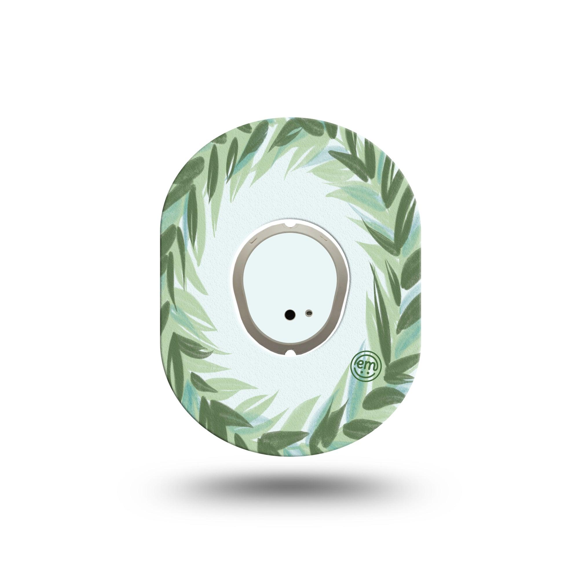 ExpressionMed Mint Dexcom G7 Mini Tape, Dexcom Stelo Glucose Biosensor System, Single Tape and Single Sticker, Spearmint Leaves, Patch Continuous Glucose Monitor Design
